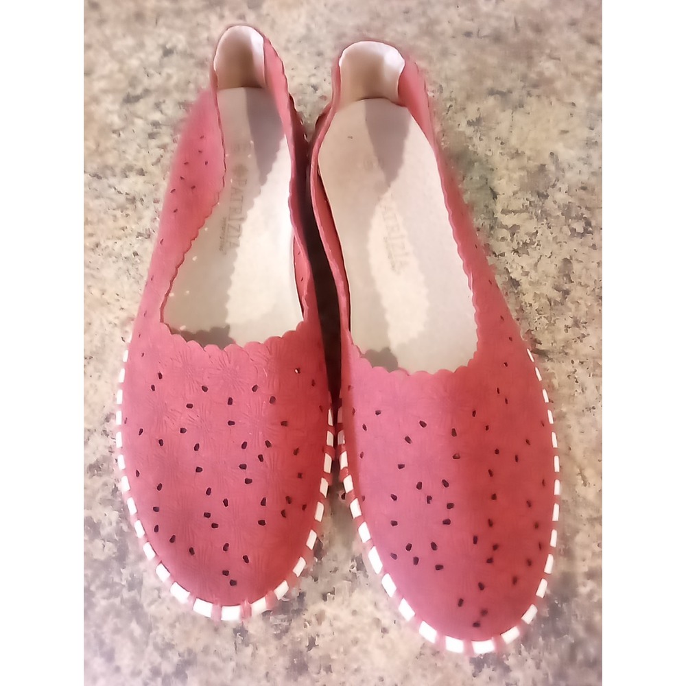 SPRING STEP PATRIZIA GRAZANA RED LOAFERS SLIP ONS SHOES US WOMENS SZ 7 EU 37